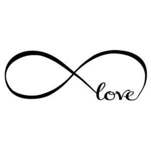 22x9 Inch Vinyl Wall Decal Love Infinity Rub & Stick Transfer